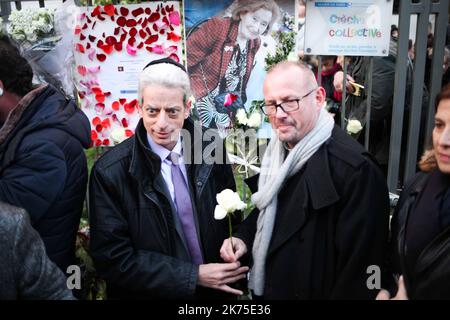 Feierlicher marsch nach der brutalen Tötung des Holocaust-Überlebenden Mireille Knoll letzte Woche, am 28. März 2018. Stockfoto