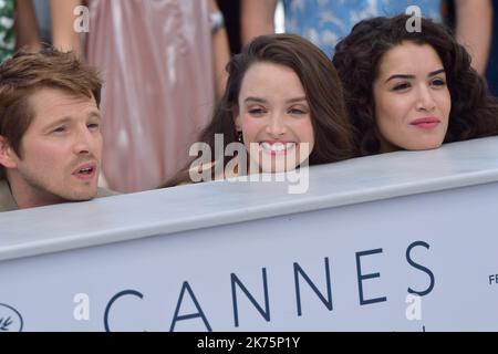 Charlotte Le Bon, Pierre Deladonchamps und Sabrina Ouazani nehmen am 15. Mai 2018 2018 im Palais des Festivals in Cannes, Frankreich, an der Fotocall for Talents Adami 71. Teil. Stockfoto