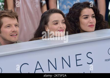 Charlotte Le Bon, Pierre Deladonchamps und Sabrina Ouazani nehmen am 15. Mai 2018 2018 im Palais des Festivals in Cannes, Frankreich, an der Fotocall for Talents Adami 71. Teil. Stockfoto