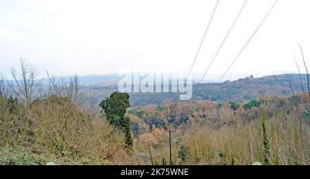 Panorama von Vilanova de Sau, Comarca del Osona, Barcelona, Katalonien, Spanien, Europa Stockfoto