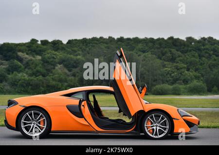 Test des McLaren 570 S in Lille am 5. Juni 2018. Stockfoto