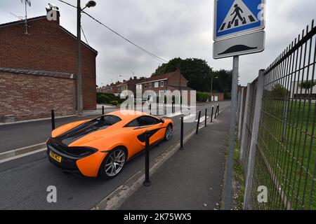 Test des McLaren 570 S in Lille am 5. Juni 2018. Stockfoto