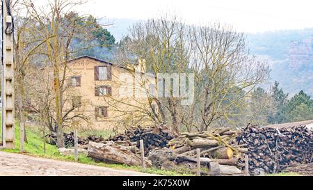 Panorama von Vilanova de Sau, Comarca del Osona, Barcelona, Katalonien, Spanien, Europa Stockfoto