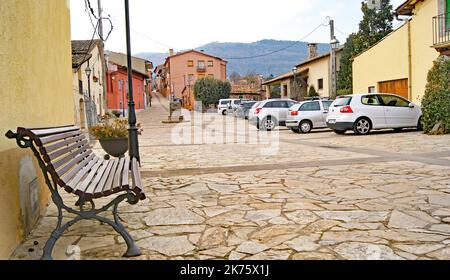 Panorama von Vilanova de Sau, Comarca del Osona, Barcelona, Katalonien, Spanien, Europa Stockfoto