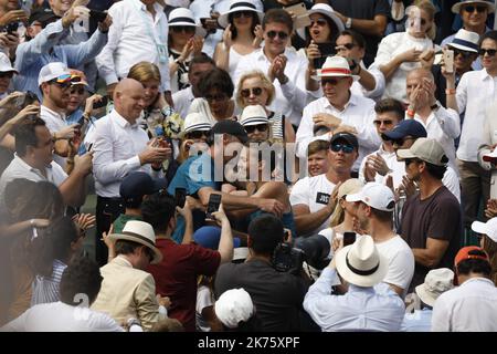 ©PHOTOPQR/LE PARISIEN ; Paris XVIe, le 9 juin 2018. Tournoi open de Tennis du Grand chelem de Roland Garros Finale Simple femme Simona Halep (Roumanie) (sur la photo) bat Sloane Stephens (USA) Stockfoto