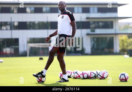 OGC Nizza erstes Training der Saison 2018-2019 mit neuem Trainer Patrick Vieira beim OGC Nice Training Ground & Academy Stockfoto