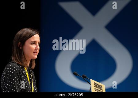 SNP Conference 2022, Aberdeen. Rede von Màiri McAllan MSP für Clydesdale Stockfoto