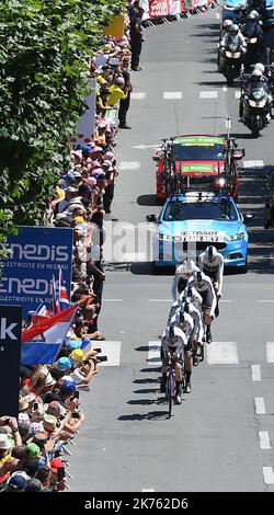 Tour de France 2018 - Radrennen findet vom 7.. Bis 29. 2018. juli statt. 21 Stufen - 3 351kms - Stockfoto