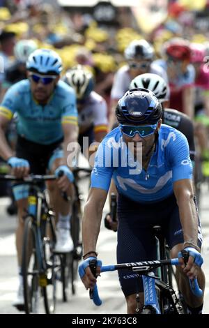 Alejandro VALVERDE während der Etappe 7 der Tour de France zwischen Fougeres und Chartres am 13. Juli 2018. Stockfoto