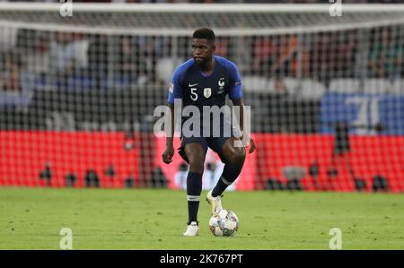 SAMUEL UMTITI während des Spiels zwischen Deutschland und Frankreich im Spiel der UEFA Nations League A Group 1 am 6. September 2018. Stockfoto