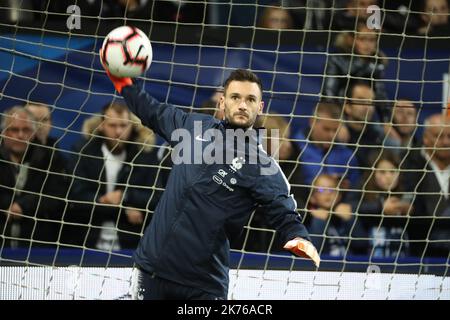 Lloris während der Internationalen Freundschaftreise zwischen Frankreich und Island in Paris, Frankreich am 11. Oktober 2018. Stockfoto