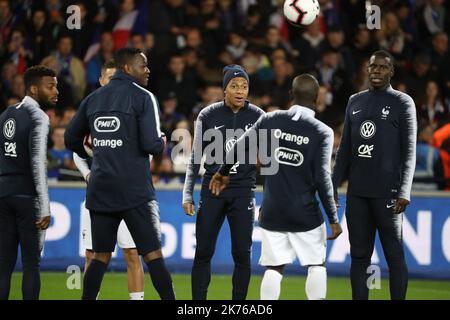 Mbappé während der Internationalen Freundschaftreise zwischen Frankreich und Island in Paris, Frankreich am 11. Oktober 2018. Stockfoto