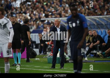 ©PHOTOPQR/LE PARISIEN ; Fußball, ligue des Nations UEFA. Saint Denis, stade de France. DESCHAMPS UEFA Nations League Ein Gruppenspiel zwischen Frankreich und Deutschland im Stade de France am 16. Oktober 2018 in Paris, Frankreich. Stockfoto