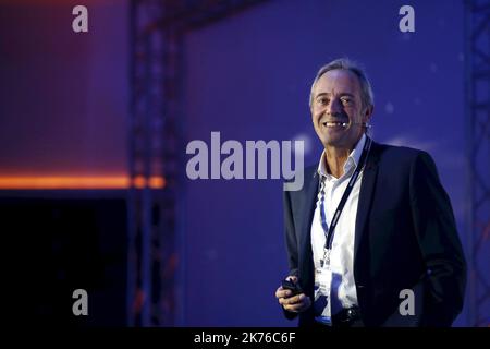 Pressekonferenz des Astronauten Jean Francois Clervoy am 1. November 2018 in Monaco, Frankreich. Stockfoto