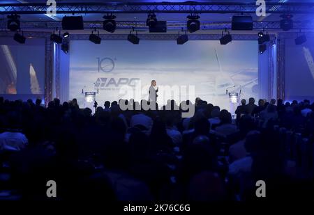 Pressekonferenz des Astronauten Jean Francois Clervoy am 1. November 2018 in Monaco, Frankreich. Stockfoto