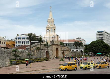 Puerta del Reloj in Cartagena Stockfoto