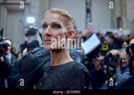 Celine Dion nimmt an der Alexandre Vauthier Haute Couture Spring Summer 2019 im Rahmen der Paris Fashion Week am 22. Januar 2019 in Paris, Frankreich, Teil. Stockfoto