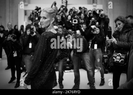 Celine Dion nimmt an der Alexandre Vauthier Haute Couture Spring Summer 2019 im Rahmen der Paris Fashion Week am 22. Januar 2019 in Paris, Frankreich, Teil. Stockfoto