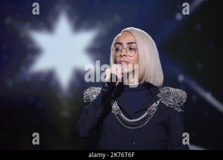 Bilal Hassani wird Frankreich beim Musikwettbewerb Eurovision in La Plaine Saint Denis, Frankreich, vertreten, Januar 25. 2019 Stockfoto