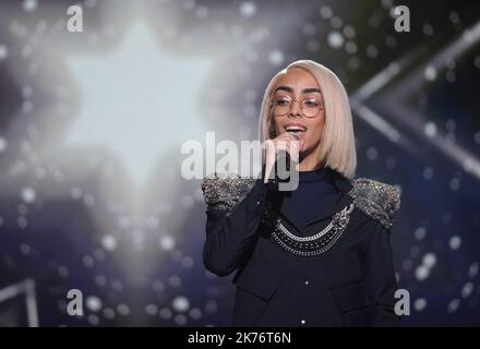 Bilal Hassani wird Frankreich beim Musikwettbewerb Eurovision in La Plaine Saint Denis, Frankreich, vertreten, Januar 25. 2019 Stockfoto