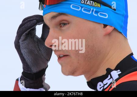 IBU World Cup Biathlon 2018 Anterselva - Antholz Mass Start Event in Antholz, Italien am 27. Januar 2019; im Bild: Emilien Jacquelin © Pierre Teyssot / Maxppp Stockfoto