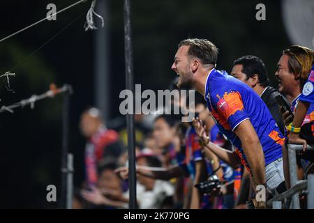 Bangkok, Thailand. 16. Oktober 2022. Hamilton of Port FC in Aktion während des Spiels der Thai Premier League 2022 zwischen Port FC und Lampang FC im PAT Stadium.Endstand; Port FC 2:1 Lampang FC Credit: SOPA Images Limited/Alamy Live News Stockfoto