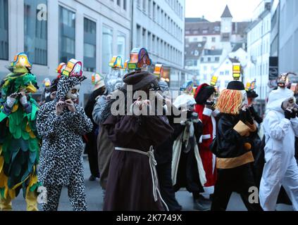 Karneval in Basel, Schweiz am 10. März 2019. Stockfoto