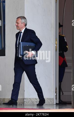 Francois de Rugy, Minister für ökologischen und solidarischen Übergang aus dem Ministerrat vom 10. April 2019 Stockfoto