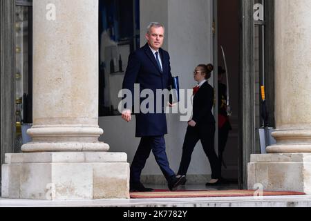 Francois de Rugy, Minister für ökologischen und solidarischen Übergang aus dem Ministerrat vom 10. April 2019 Stockfoto