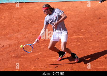 Stefanos Tsitsipas von Grece während des Rolex Monte-Carlo Masters 2019, ATP Masters 100 Tennisspiels am 17. April 2019 in Monaco Stockfoto