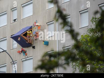 Die letzte Show der Firma Royal de Luxe Jean Luc Courcoult 'die Reise von Mr. Burgundy', Nantes. Stockfoto