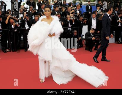 Die indische Schauspielerin Aishwarya Rai Bachchan kommt am 20. Mai 2019 zur Vorführung des Films „La Belle Epoque“ bei den Filmfestspielen von Cannes 72. in Cannes, Südfrankreich. Stockfoto