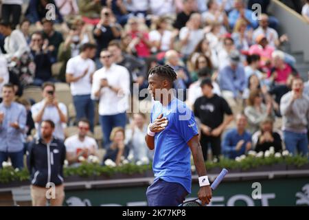 Adrian MANNARINO (FRA) gegen Gael MONFILS (FRA) French Open Tennisturnier in Paris am 30. Mai 2019. Stockfoto