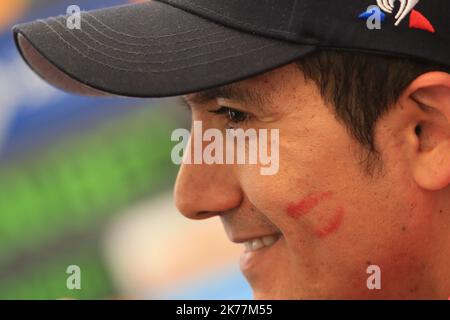 ©Pierre Teyssot/MAXPPP ; Giro d'Italia - Radtour durch Italien Etappe 19., Treviso - San Martino di Castrozza am 31/05/2019 in San Martino di Castrozza, Italien. Im Bild: Richard Carapaz (Ecu) © Pierre Teyssot / Maxppp Stockfoto