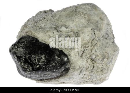 Apache Riß (Obsidian) aus den USA isoliert auf weißem Hintergrund Stockfoto