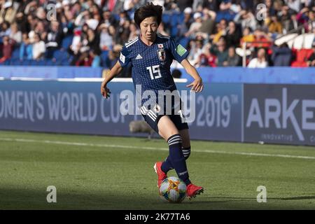 ©ERIC BALEDENT/MAXPPP - Konzert - Equipe d'Argentine féminine vs Equipe du Japon féminine - 10/06/2019 2019, Phasenfinale - (c) 2019 Baledent/MaxPPP Jun Endo (Japon, attaquante, Club : Nippon TV Beleza) 2019/06/10. Frauenfußballspiel Argentinien gegen Japan Stockfoto