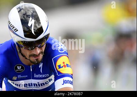 Romain BARDET vom Team von La Mondiale AG2R.FOTO Alexandre MARCHI. Zweiter Platz bei der Tour de France 106., 27,6km Mannschaftszeitfahren in Brüssel, Belgien Stockfoto