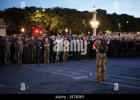 Paris, Frankreich, 14. 2019. juli - Französische Soldaten trainieren für die Parade des Nationaltages - Bastille-Tag, am 14. 2019. juli Stockfoto