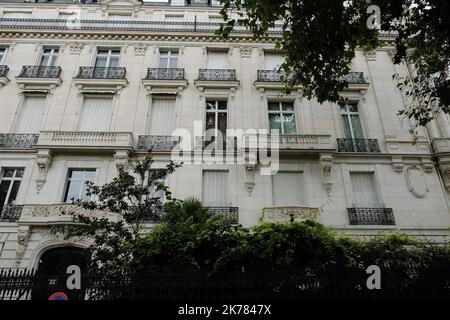 Jeffrey Epsteins Wohnung in Paris, am 13. August 2019 in Paris, Frankreich. Stockfoto