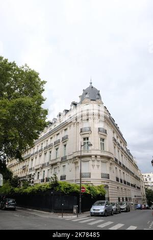 Jeffrey Epsteins Wohnung in Paris, am 13. August 2019 in Paris, Frankreich. Stockfoto