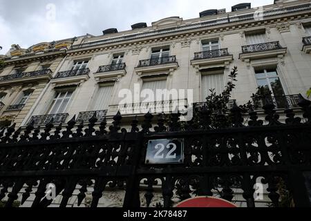 Jeffrey Epsteins Wohnung in Paris, am 13. August 2019 in Paris, Frankreich. Stockfoto