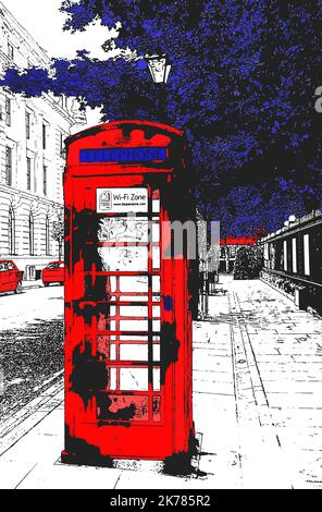 Birmingham City Centre in hellen, lebendigen Farben, eine Reihe von digitalen Kunstwerken inspiriert von der farbenfrohen und vielfältigen Gemeinde Birmingham Stockfoto