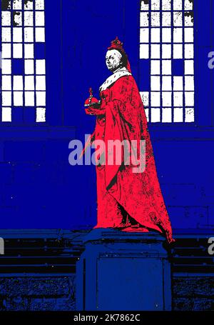 Birmingham City Centre in hellen, lebendigen Farben, eine Reihe von digitalen Kunstwerken inspiriert von der farbenfrohen und vielfältigen Gemeinde Birmingham Stockfoto