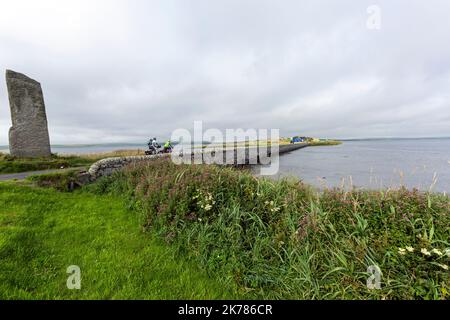 The Watch Stone, Standing Stone, Festland, Orkney, Schottland, VEREINIGTES KÖNIGREICH Stockfoto