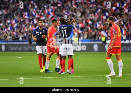 ©Julien Mattia / Le Pictorium/MAXPPP - Julien Mattia / Le Pictorium - 07/09/2019 - Frankreich / Ile-de-France / Paris - FRANKREICH ALBANIE / EURO 2020 Kingsley Coman #11 lors du match France-Albanie, le 07 Septembre 2019, au Stade de France pour les Qualifications de l'Euro 2020. / 07/09/2019 - Frankreich / Ile-de-France (Region) / Paris - FRANKREICH ALBANIEN / EURO 2020 Kingsley Coman # 11 während des Frankreich-Albanien-Spiels am 07. September 2019 im Stade de France um die Qualifikation zur Euro 2020. Stockfoto