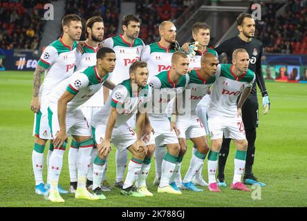 Team Locomotiv Moskau während der UEFA Champions League, Gruppe-D-Fußballspiel zwischen Bayer Leverkusen und Lokomotiv Moskau am 18. September 2019 in der BayArena in Leverkusen, Deutschland - Foto Laurent Lairys / MAXPPP Stockfoto