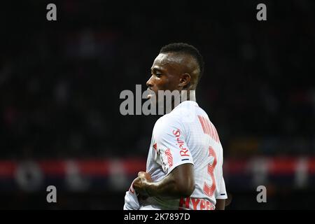 7. Tag der Ligue 1 Conforama. Konan N'clomande Ghislain während des Spiels zwischen Paris Saint Germain (PSG) und dem Stade de Reims, im Parc des Princes, am 25. September 2019. Stockfoto