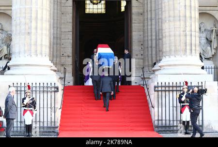 Militärische Würdigung des ehemaligen Präsidenten Jacques Chirac bei den Invaliden Stockfoto