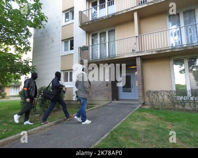 Gonesse, Frankreich, Oktober 3. 2019 - das Gebäude, in dem Mickael Harpon lebt, der 4 Polizisten im Polizeihauptquartier in Paris getötet hat. Stockfoto