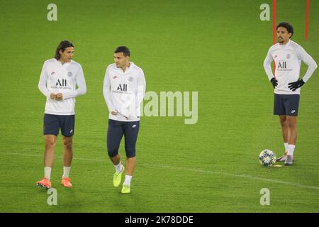 Trainingseinheit im Jan Breydel Stadion in Brügge am 21. Oktober 2019 am Vorabend des Fußballspiels Der UEFA Champions League Group A zwischen dem Club Brugge und Paris Saint-Germain. Stockfoto